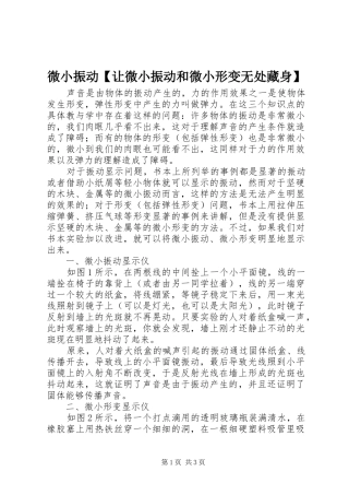 2024年微小振动让微小振动和微小形变无处藏身
