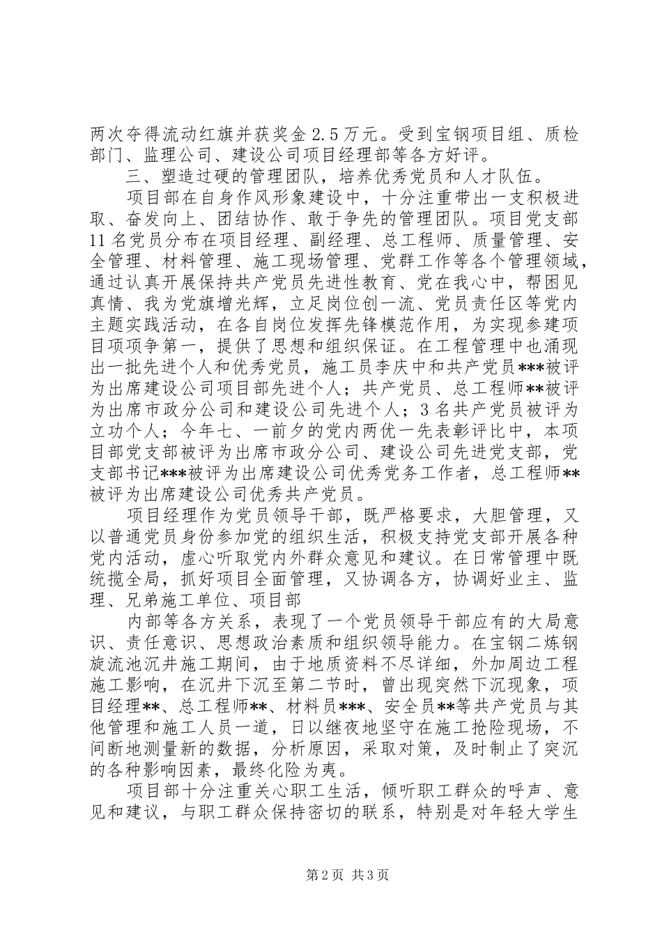 2024年项目管理总结报告范例项目部工作总结范文_第2页