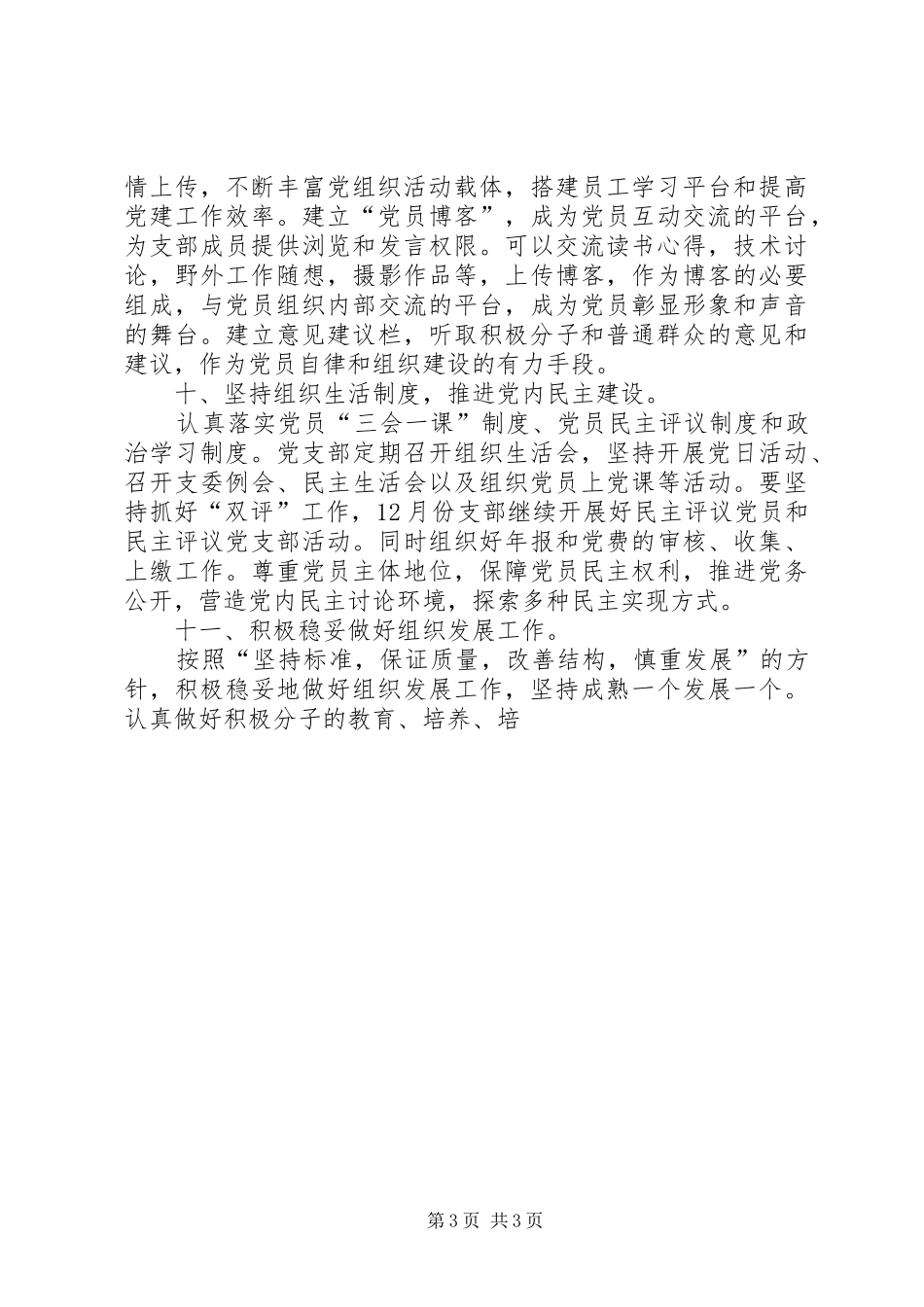 2024年支部工作计划支部工作计划模板_第3页