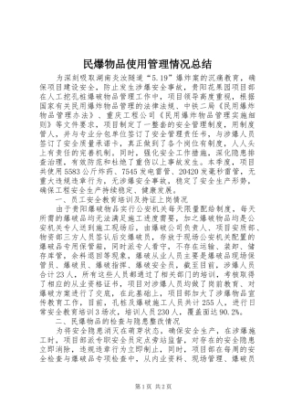 2024年民爆物品使用管理情况总结