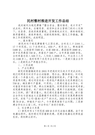 2024年民村整村推进开发工作总结