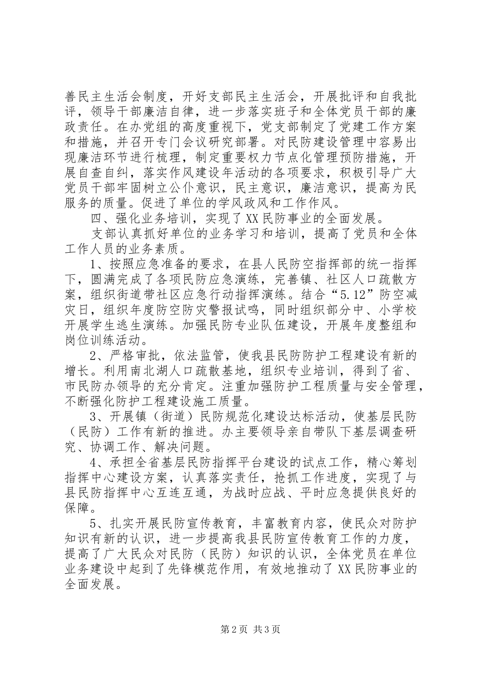 2024年民防局工作总结_第2页