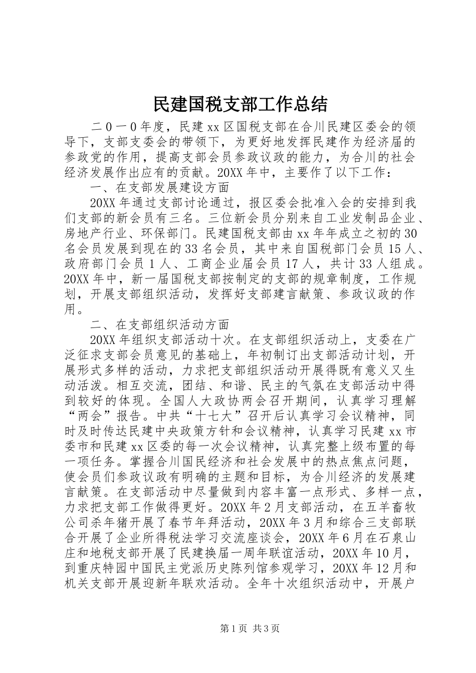 2024年民建国税支部工作总结_第1页