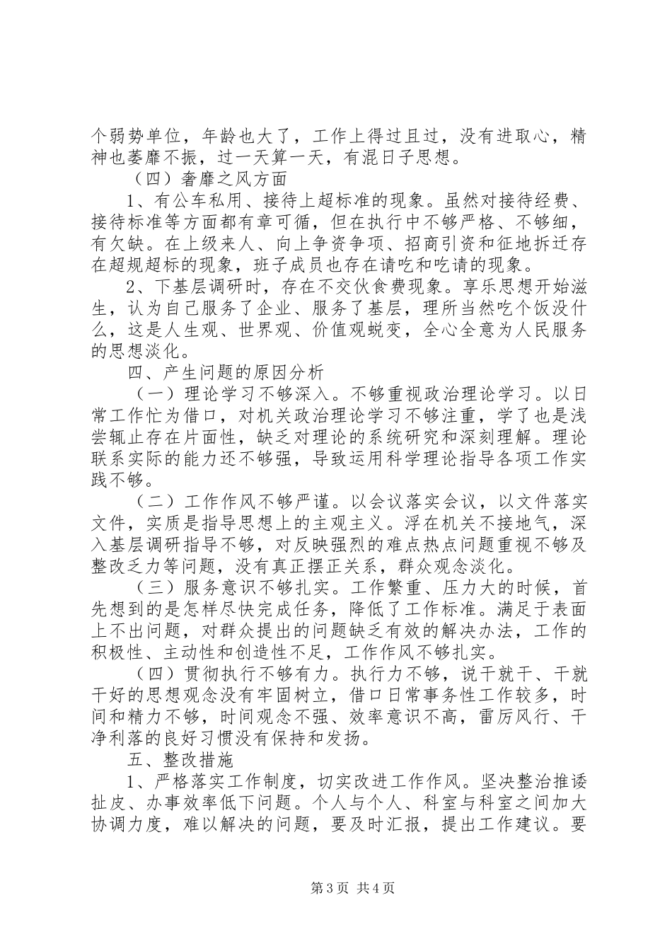 2024年民企局集中解决四风问题调研报告_第3页