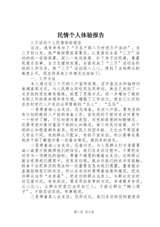 2024年民情个人体验报告