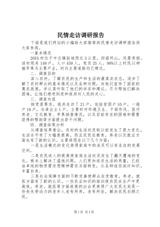2024年民情走访调研报告