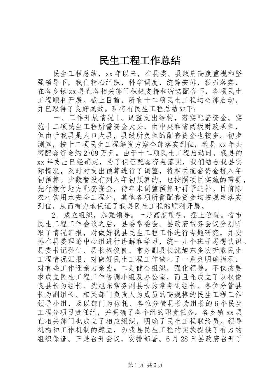 2024年民生工程工作总结_第1页