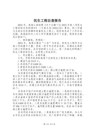2024年民生工程自查报告