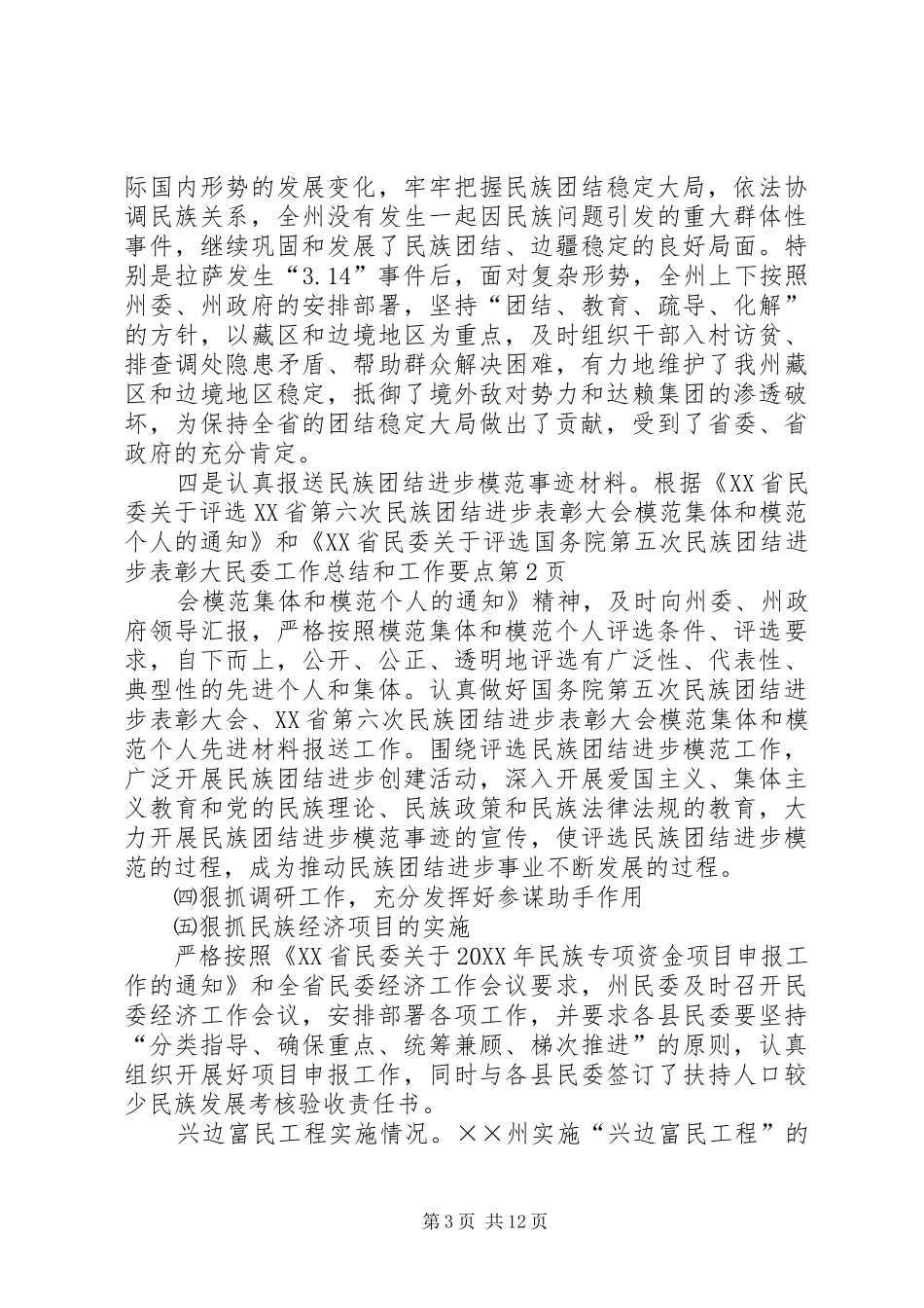 2024年民委工作总结和工作要点_第3页