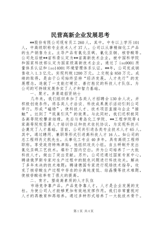 2024年民营高新企业发展思考