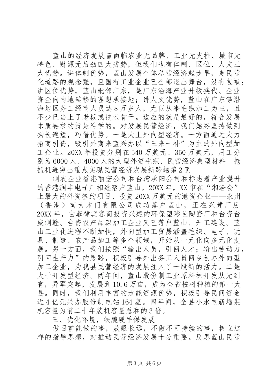 2024年民营经济典型材料抢抓机遇突出重点实现民营经济发展新跨越_第3页