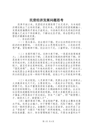 2024年民营经济发展问题思考