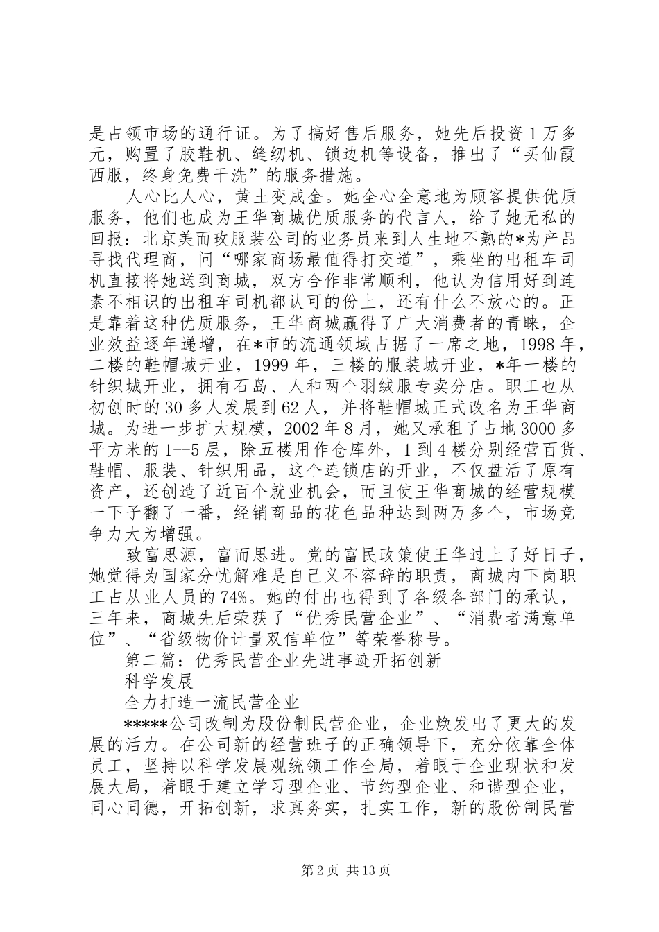 2024年民营企业的事迹材料_第2页