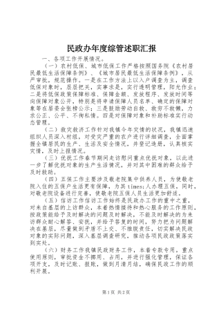 2024年民政办年度综管述职汇报