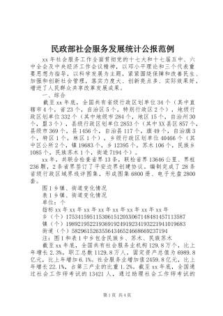 2024年民政部社会服务发展统计公报范例