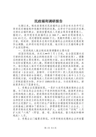 2024年民政福利调研报告