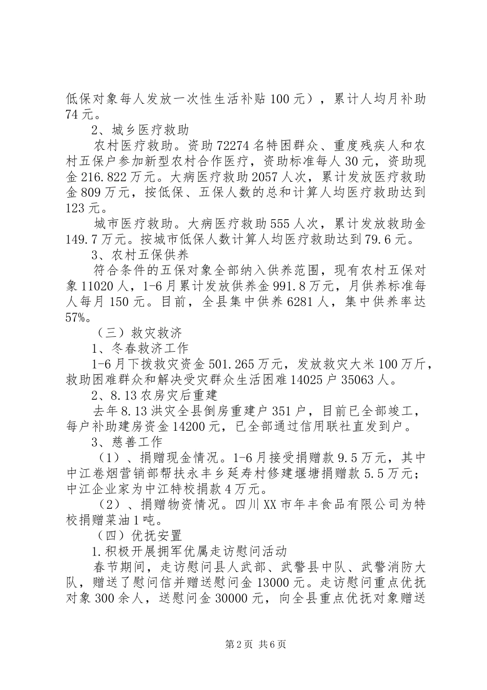 2024年民政局办公室上半年工作总结及下一步工作打算_第2页