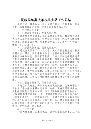 2024年民政局殡葬改革执法大队工作总结