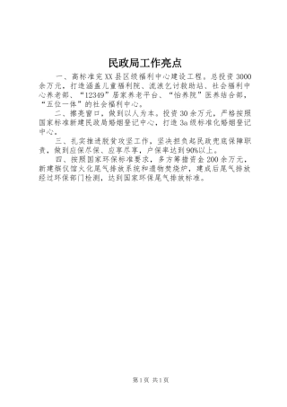 2024年民政局工作亮点