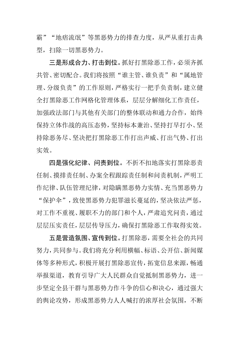 【每日范文】在全县打黑除恶工作会议上的表态发言_第2页