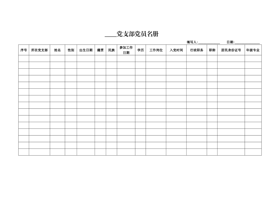 党支部工作台帐目录15种表格_第3页