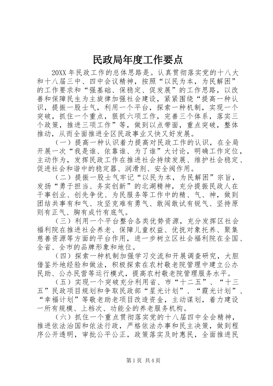2024年民政局年度工作要点_第1页