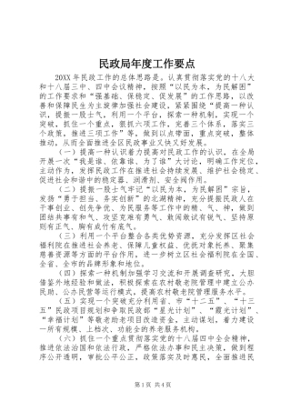 2024年民政局年度工作要点