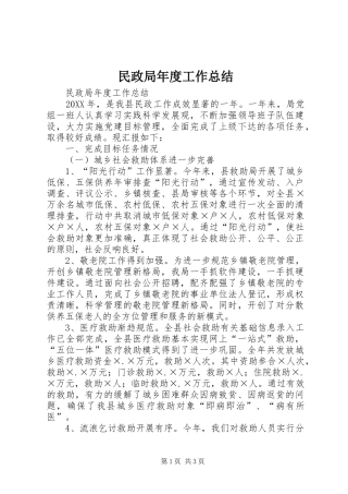 2024年民政局年度工作总结