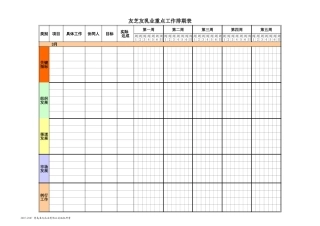 分公司总经理月度工作排期表