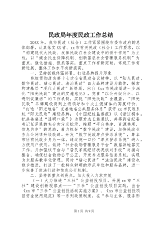 2024年民政局年度民政工作总结