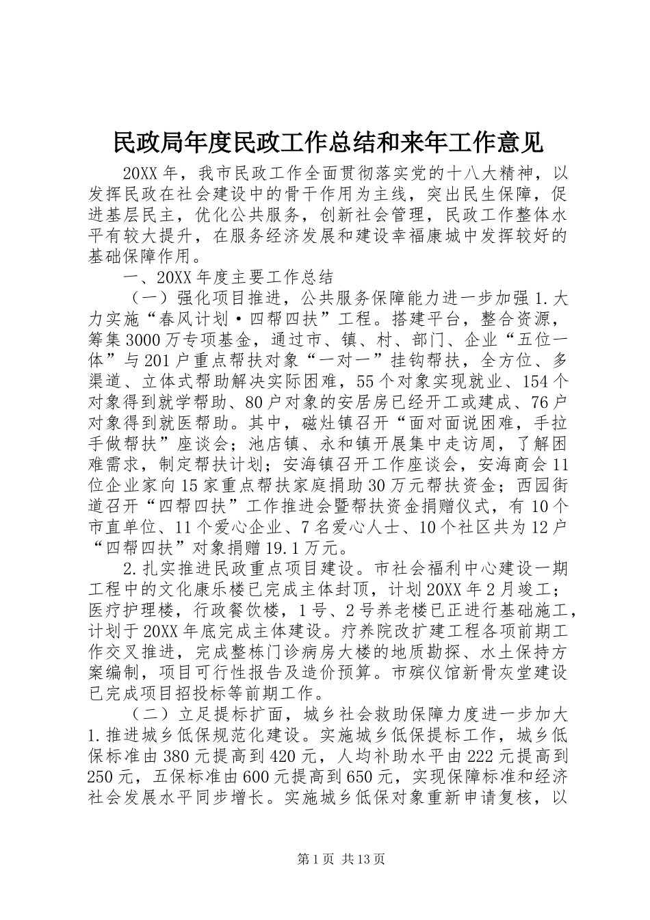 2024年民政局年度民政工作总结和来年工作意见_第1页