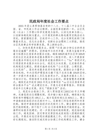 2024年民政局年度社会工作要点