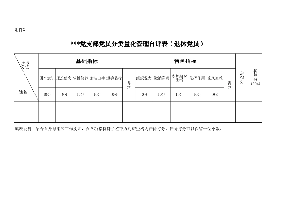 附件3：党员自评表（退休党员）_第1页