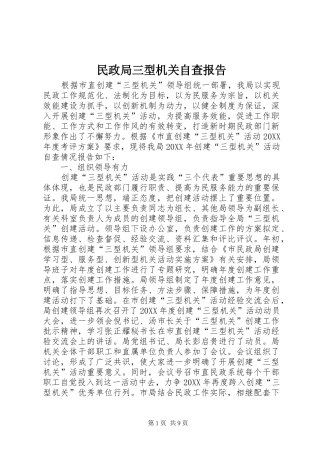 2024年民政局三型机关自查报告