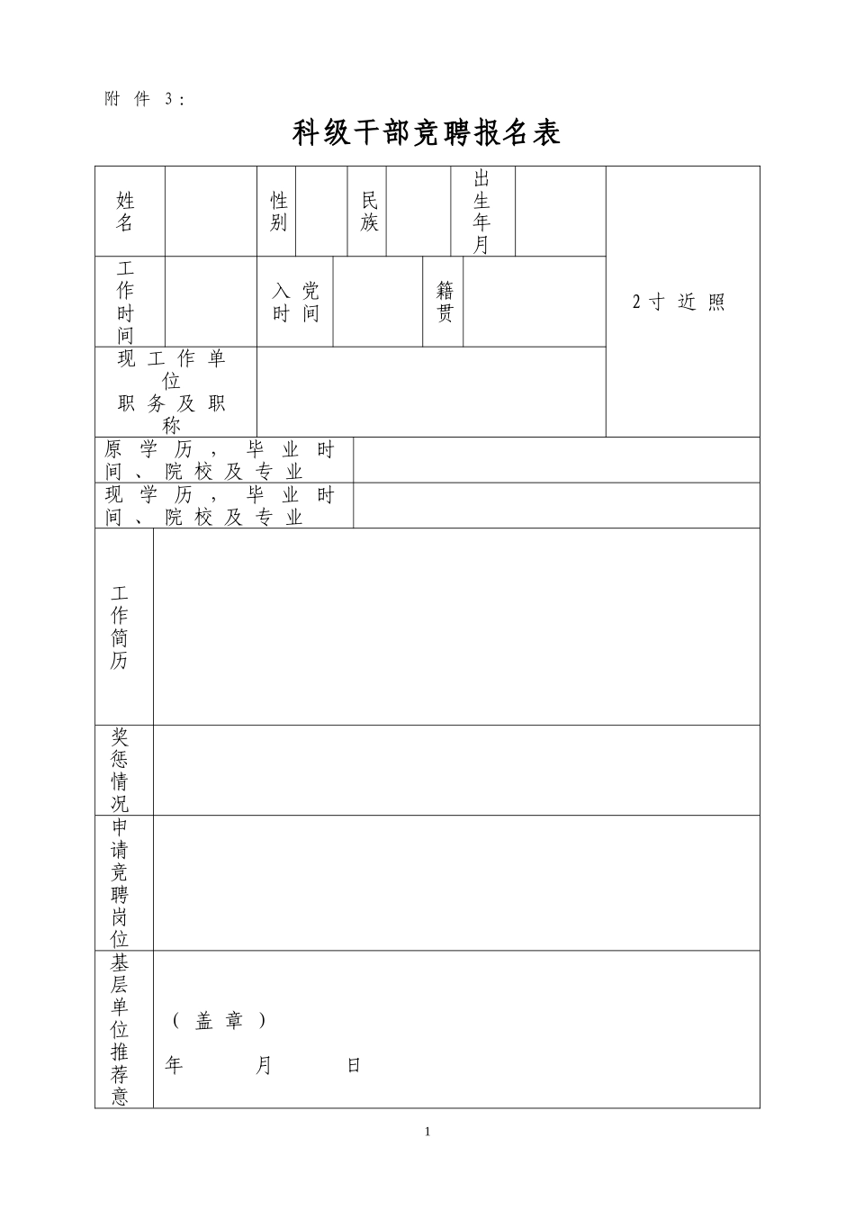 3科干竞聘报名表_第1页