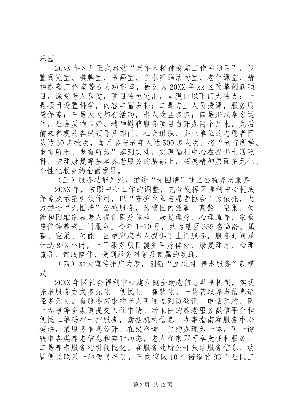 2024年民政局社会福利中心工作总结_第3页