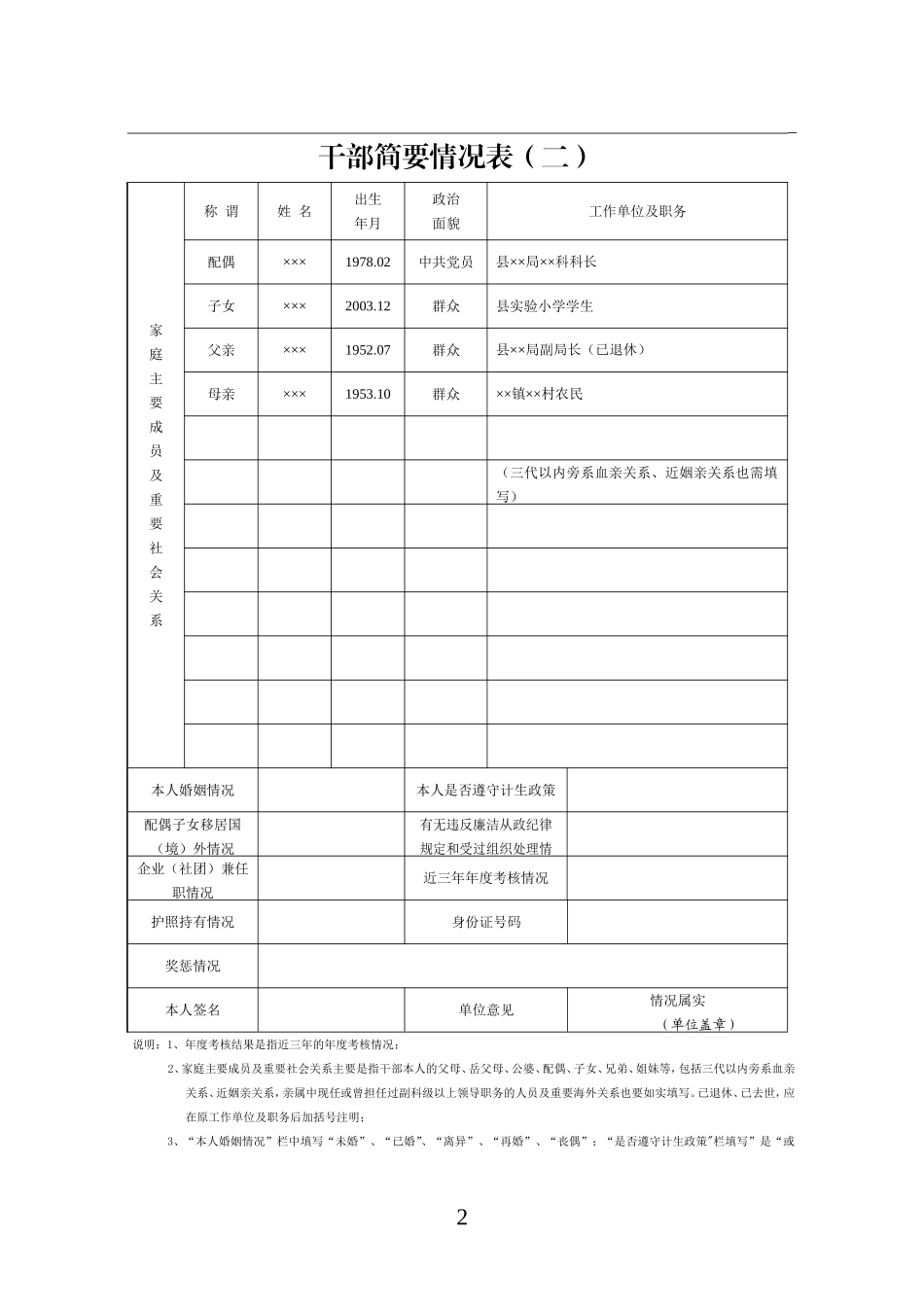 11干部简要情况表-个人填写(1)_第2页