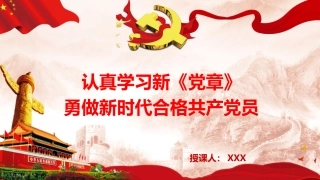 十九大新党章通用授课提纲（PPT）