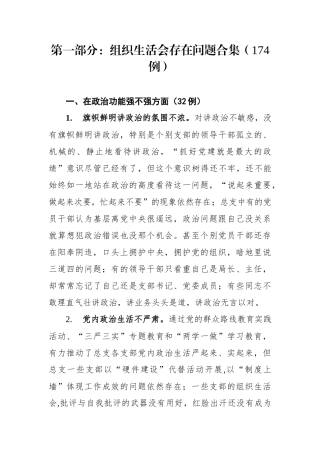 2018组织生活查摆问题原因分析整改措施267例