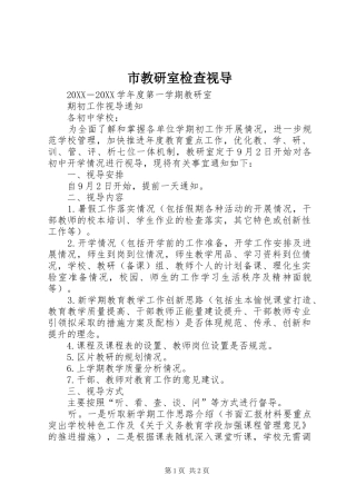 2024年市教研室检查视导