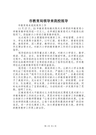 2024年市教育局领导来我校视导