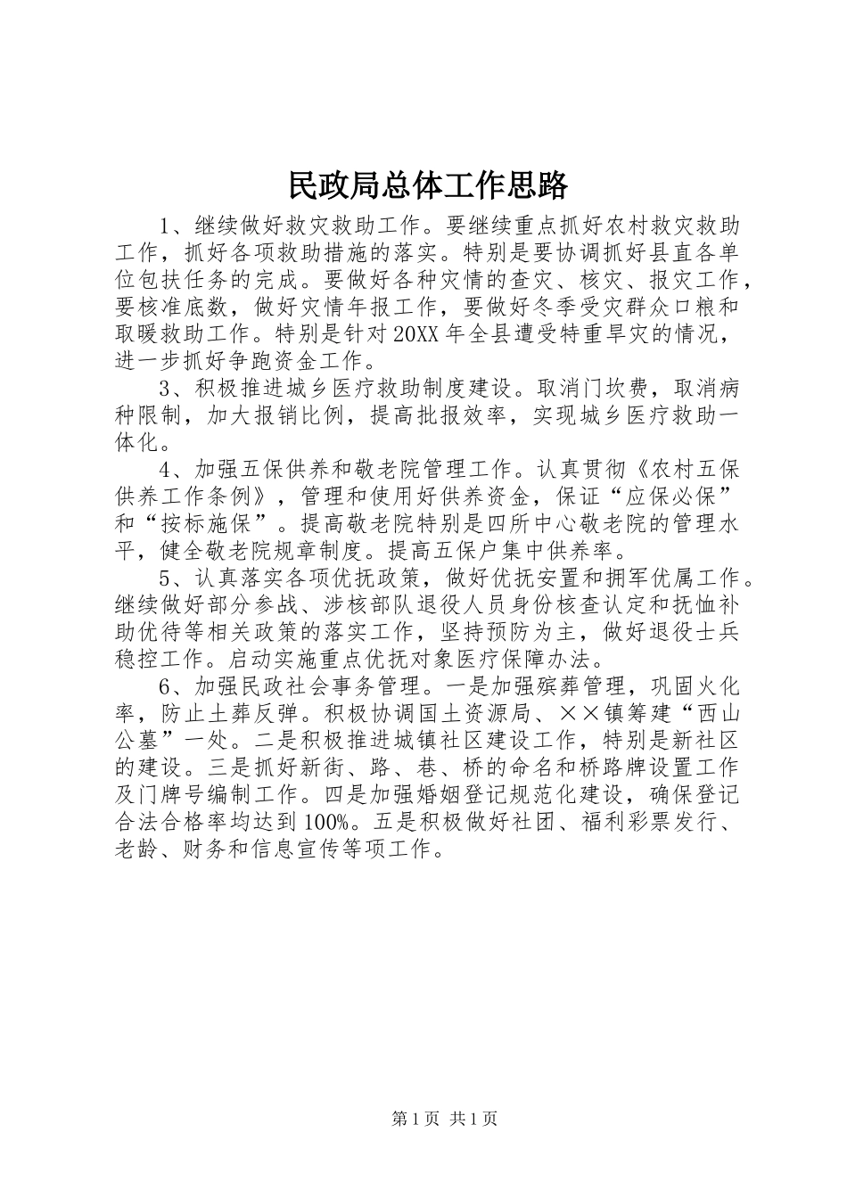 2024年民政局总体工作思路_第1页