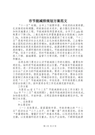 2024年市节能减排规划方案范文