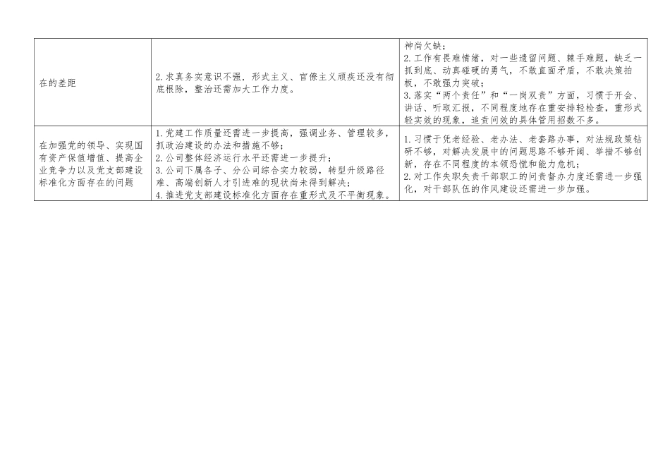 公司领导班子及个人检视问题清单_第2页