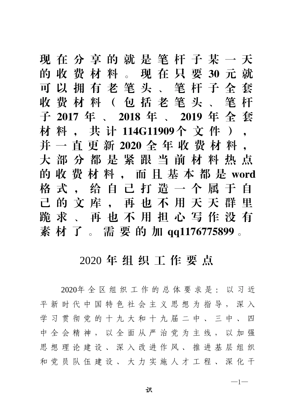 2020年组织工作要点_第1页