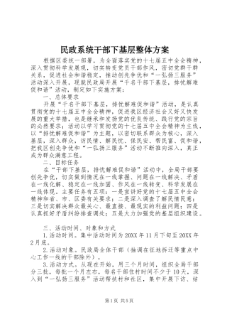2024年民政系统干部下基层整体方案