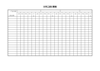 计件工资计算表