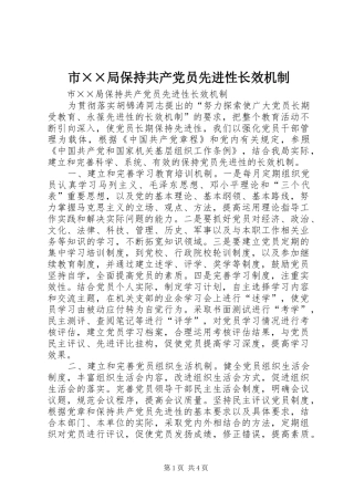 2024年市局保持共产党员先进性长效机制