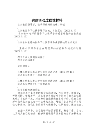 2024年实践活动过程性材料