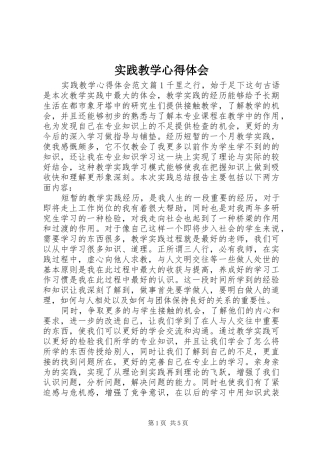 2024年实践教学心得体会